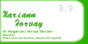 mariann horvay business card